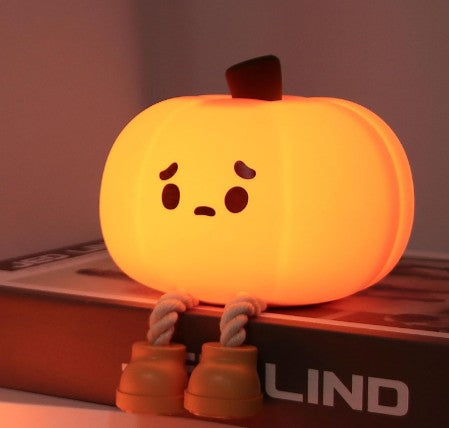 USB rechargeable pumpkin night light with legs – Halloween kids room décor