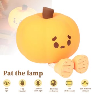 USB rechargeable pumpkin night light with legs – Halloween kids room décor
