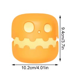 Orange square-shaped object with measurements on a white background, Halloween Pumpkin Night Light