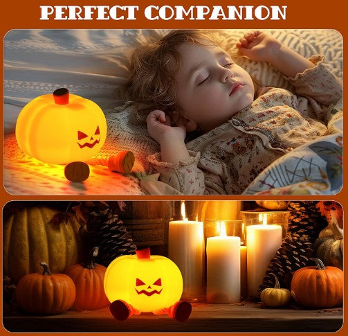 USB rechargeable pumpkin night light with legs – Halloween kids room décor