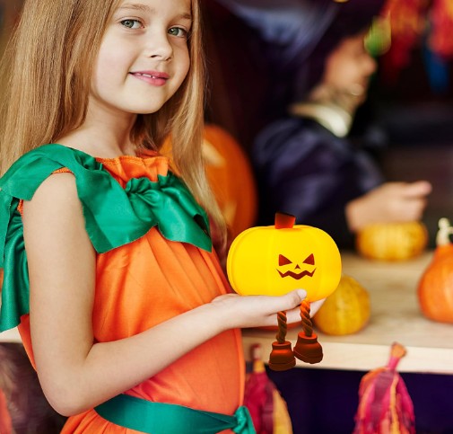 USB rechargeable pumpkin night light with legs – Halloween kids room décor