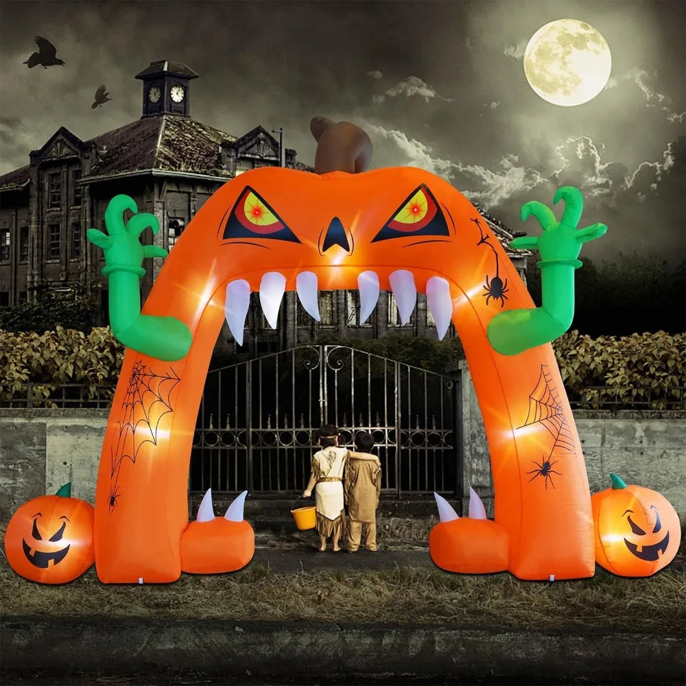Spooky Inflatable Lighted Pumpkin Archway