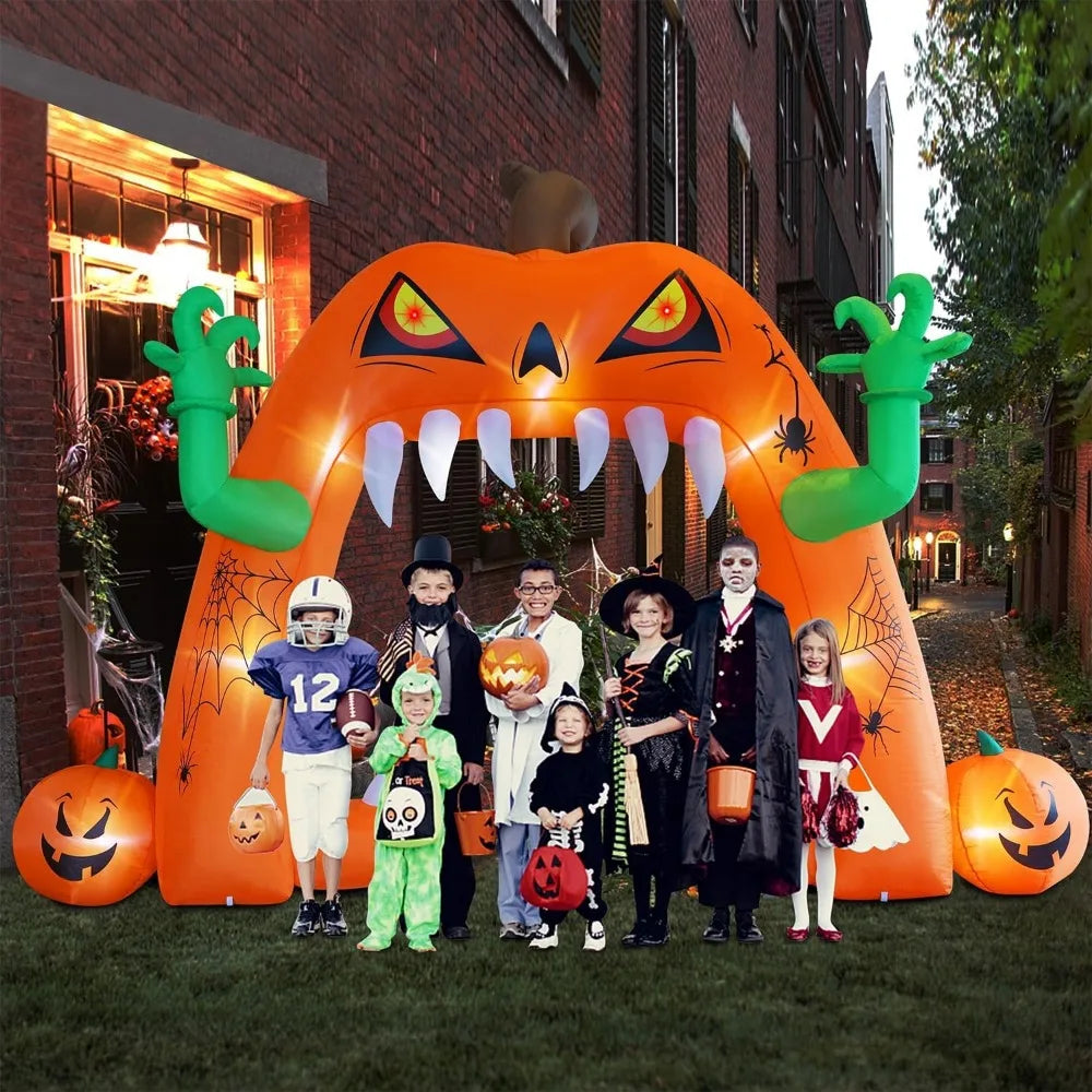 Spooky Inflatable Lighted Pumpkin Archway