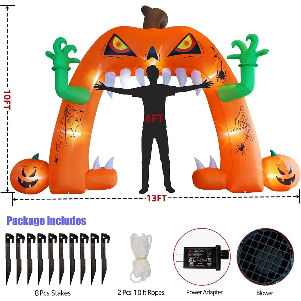 Spooky Inflatable Lighted Pumpkin Archway
