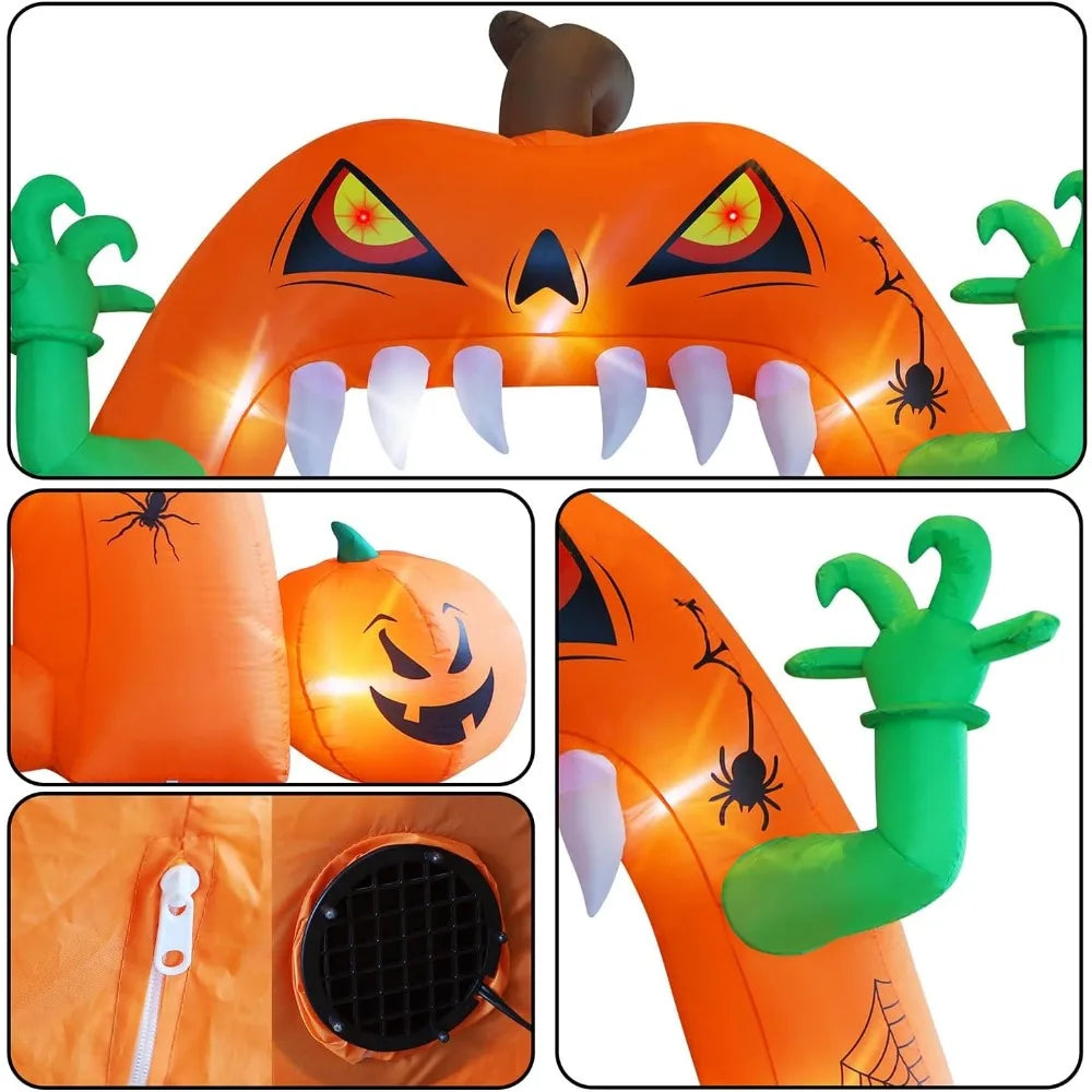 Spooky Inflatable Lighted Pumpkin Archway