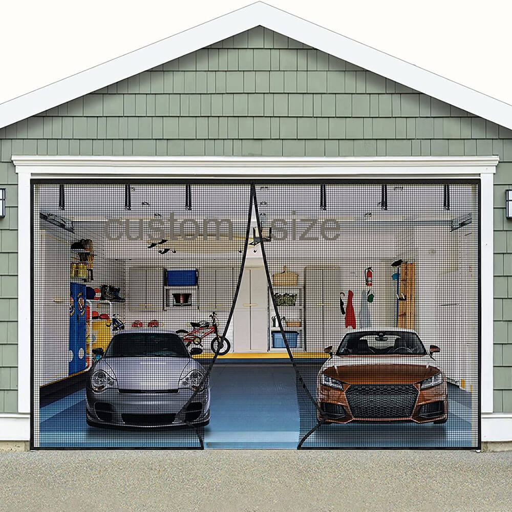 Bug-Free Magnetic Garage Door Screen (black)