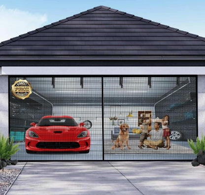 Bug-Free Magnetic Garage Door Screen (black)