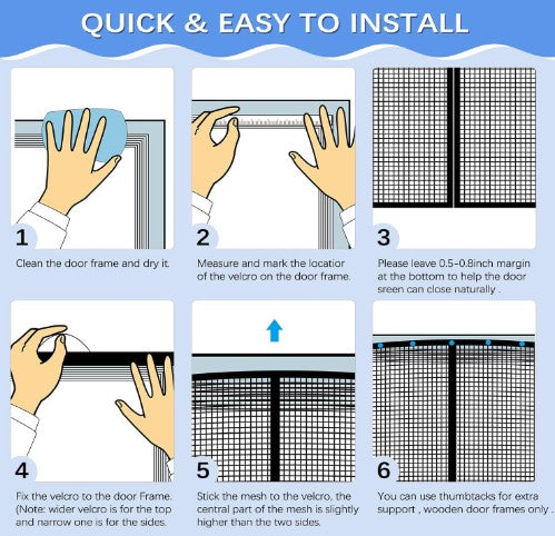Bug-Free Magnetic Garage Door Screen (black)