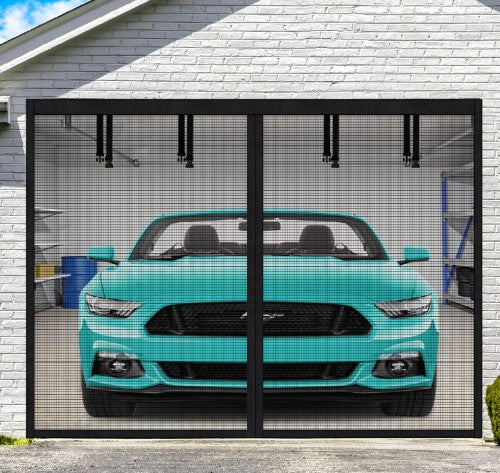 Bug-Free Magnetic Garage Door Screen (black)