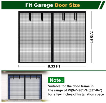 Bug-Free Magnetic Garage Door Screen (black)