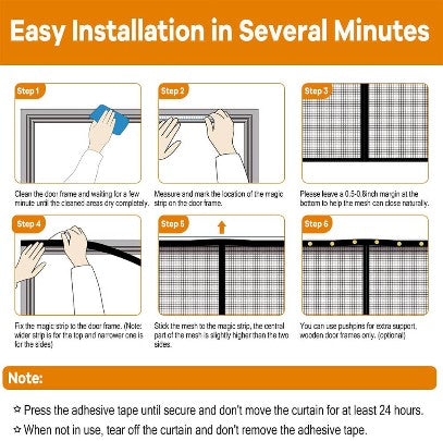 Bug-Free Magnetic Garage Door Screen (black)