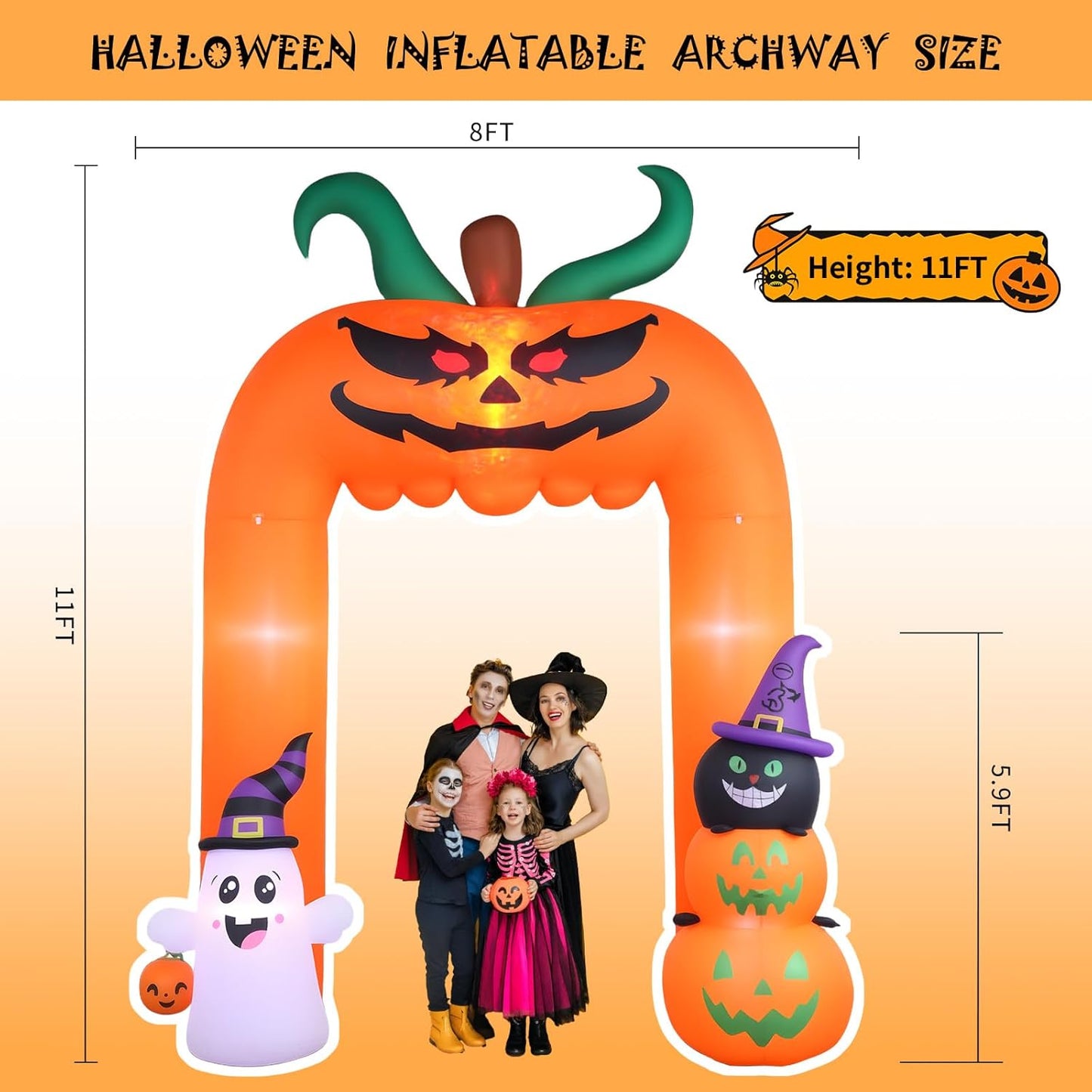 Giant Spooky Halloween Pumpkin Archway