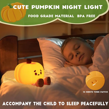 USB rechargeable pumpkin night light with legs – Halloween kids room décor